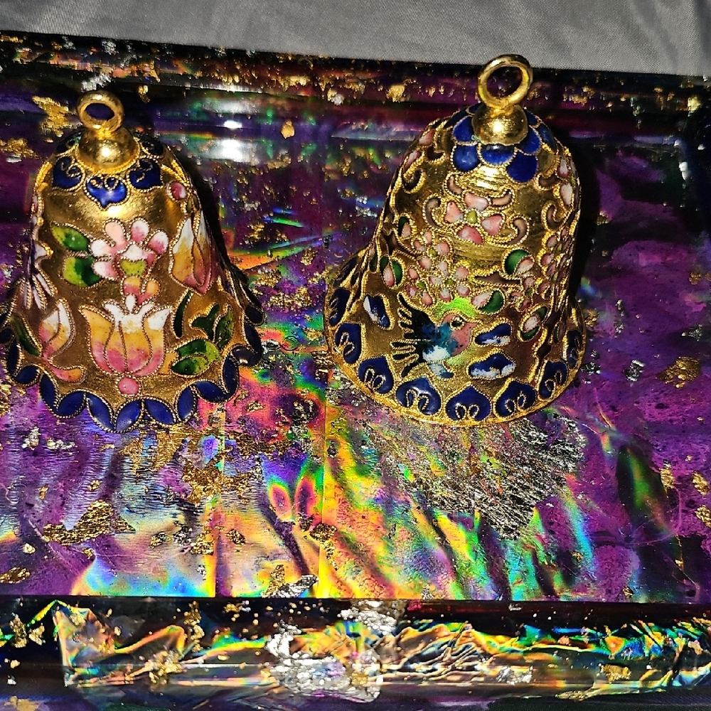 Vintage Colorful Cloisonne Bell Ornaments